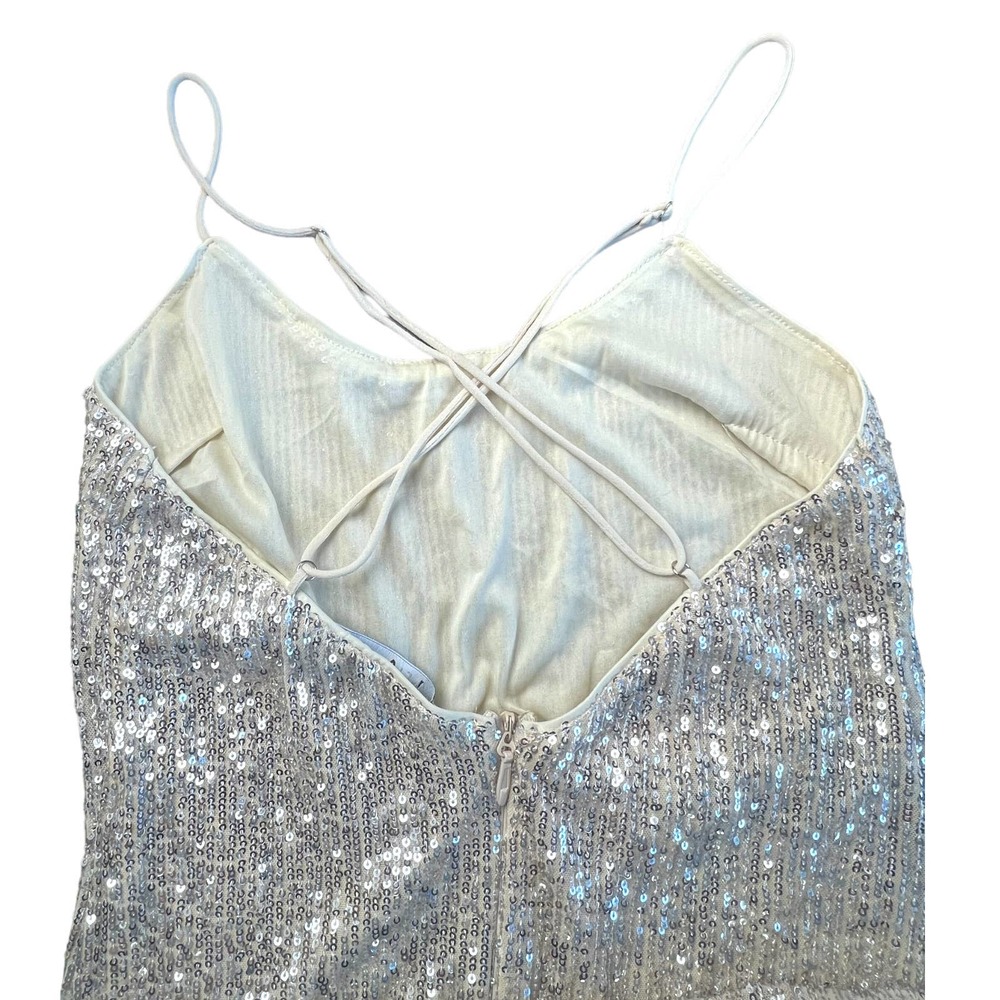 Lulus silver sequence bodycon midi dress XS - Picture 6 of 12